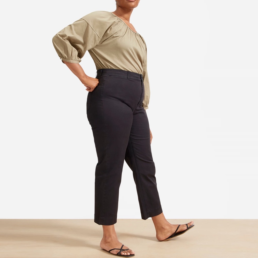Everlane Women's Lightweight Straight-Leg Crop, Washed Black, size 12